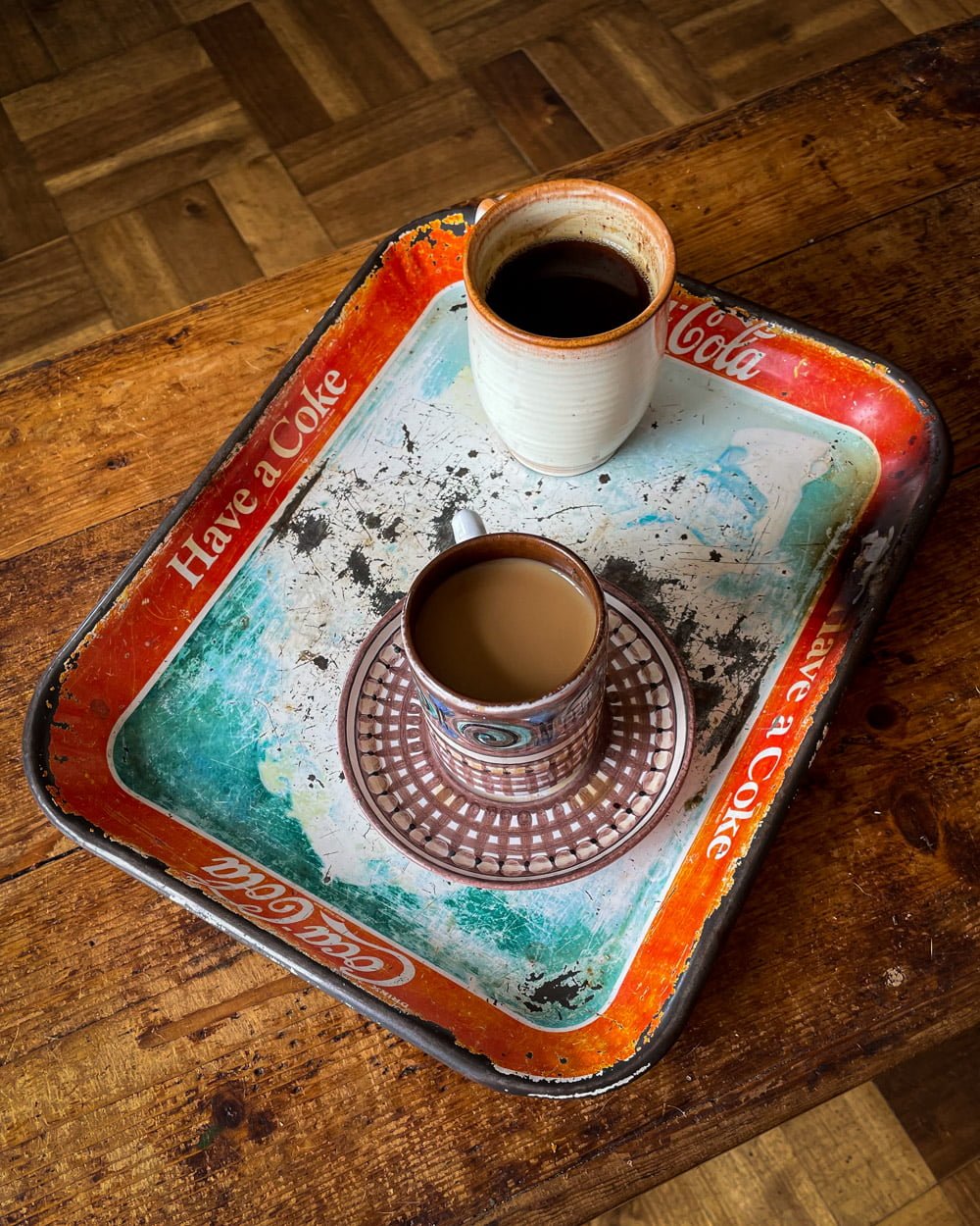 coffee on a tray