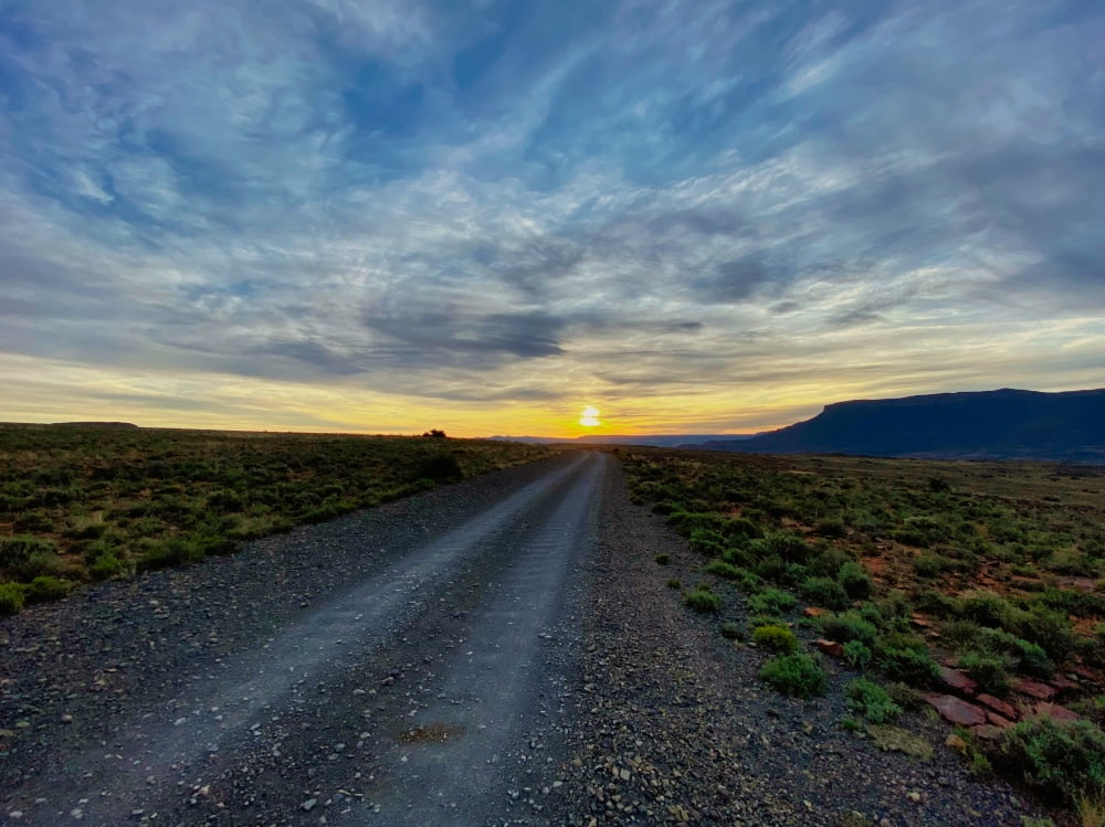 sunset road in karoo national park